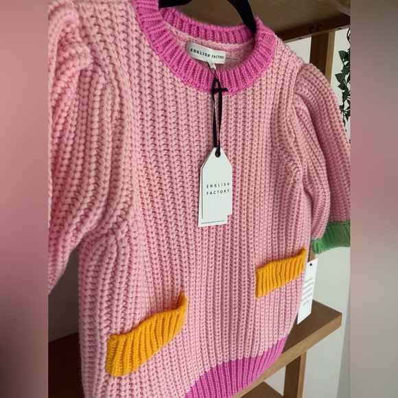 English Factory Pink Multicolor Chunky Knit Sweater - Picture 5 of 10